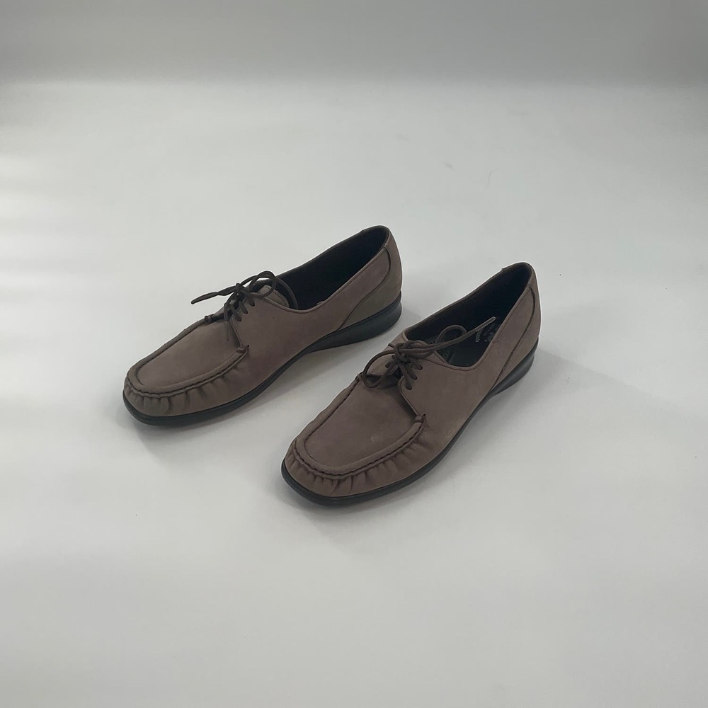 Womens SAS comfort moccasin Suede Moc Toe Lace Up 10 N
